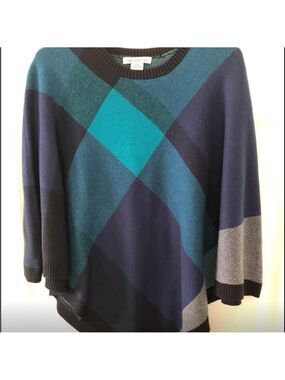 FINAL PRICE!!Liz Claiborne Geometric Colorblock Poncho Shawl Women’s Size Small
